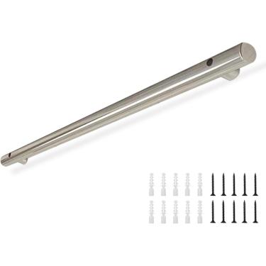 Imagem de Kit De Suportes De Corrimão De Escada 30-600cm Corrimão De Escada De Aço Inoxidável Corrimãos De Escada De Montagem Na Parede Suporte De Segurança Para Corrimão Antider, 3ft/90cm