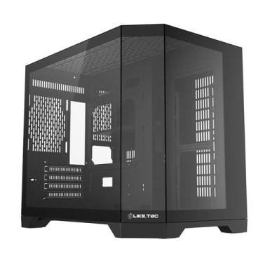 Imagem de Gabinete Gamer LikeTec Ilusion Dark Vidro Temperado Mid Tower  Sem Fan