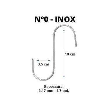 Imagem de GANCHO Nº0 INOX S.OC 1/8 POL. 12 UN - JT ACESSORIOS