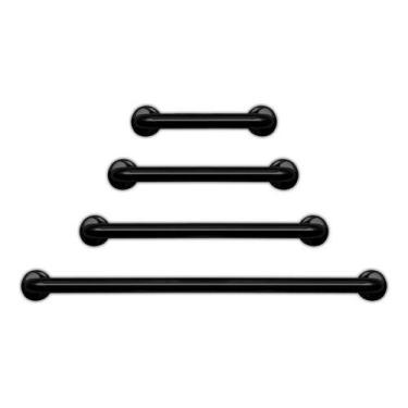 Imagem de Barra De Apoio Banheiro Alumínio Preta 50 Cm Mebuki