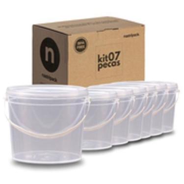 Imagem de Balde Guardar Bolacha 2.2 Litros Transparente - Kit 7 Pçs - Nastripack