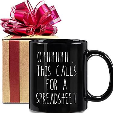 Imagem de Dnuiyses Ohhhh..This Calls For A Spreadsheet Caneca de Café, Caneca de Café de Escritório Engraçada Presente para CPA Contador Chefe Colega de Trabalho Banqueiro Financeiro, Contador Caneca de