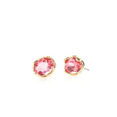 Imagem de Violet & Brooks Brincos de pedra do mês de nascimento de cristal Emma, latão banhado a ouro, pinos hipoalergênicos, Stud, Latão, 0