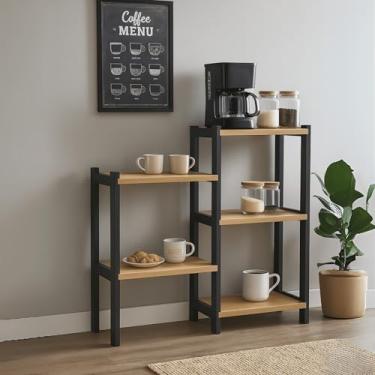 Imagem de Aparador Cantinho Do Café Simples Madeira Maciça Armário Estilo Industrial Multiuso