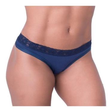 Imagem de Kit 6 Calcinhas Fio Dental Com Renda Na Cintura