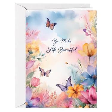 Imagem de LO·GOS TRADING POST Cartão de feliz aniversário cristão - You Make Life Beautiful - Vales-presente para mulheres com citação de amor