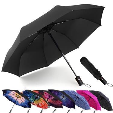 Imagem de Guarda-chuva MRTLLOA Compact Windproof Travel 105 cm preto