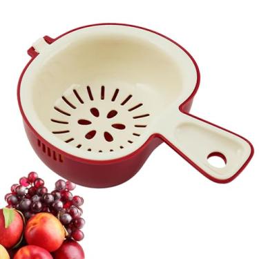 Imagem de Cesta de drenagem,Cesta de drenagem, Coador de cozinha para pia, cesta de camada dupla para alimentos, Conveniente cesta de coador de pia 2 em 1 para saladas de frutas vermelhas e espaguete