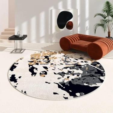 Imagem de Tapetes irregulares para sala de estar, tapete lavável moderno e minimalista para decoração de quarto, redondo e grosso (160x160 cm/R)