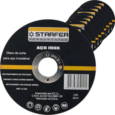 Imagem de Kit 5 Discos de Corte Fino Aço Inox 7 x 7/8 Esmerilhadeira 180mm Ferro
