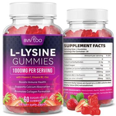 Imagem de Suplemento BVIVLOO L-Lisina 1000 mg Gummies Immune Support