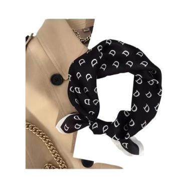 Imagem de Lenço Quadrado De Seda Satin Para Mulheres, Hijab, Estampa Fashion, Fa