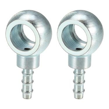 Imagem de ACROPIX 12 mm de diâmetro Banjo Mangueira Barb Bolt Fittings Universal Banjo Fitting Conector adaptador de linha de combustível para motocicleta carro tom prateado - Pacote com 2