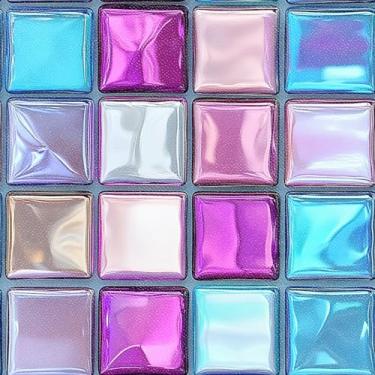 Imagem de HOMETITUTE 10 peças de 30 x 30,5 cm x 30,5 cm (12 x 12 polegadas) azul iridescente espelho iridescente azulejos para piso de vinil removível para cozinha, banheiro, sala de estar, entrada, decoração