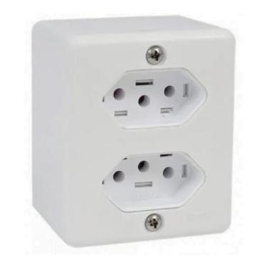 Imagem de Tomada Dupla 10A Ou 20A Sistema X Caixa Sobrepor Externo