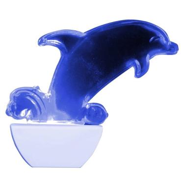 Imagem de Abajour Luz Noturna Led Golfinho 220 Volts Azul - 8672 - BRASFORT