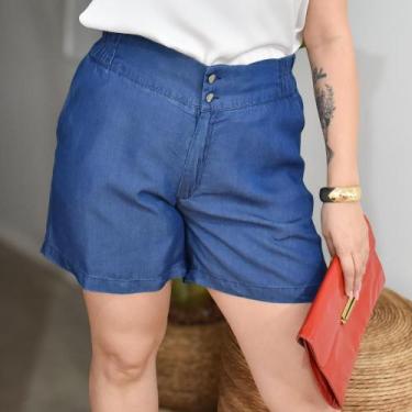 Imagem de Short Alfaiataria Com Bolso Jeans Leve Plus Size 42 Ao 52 - Sutsen, Ín