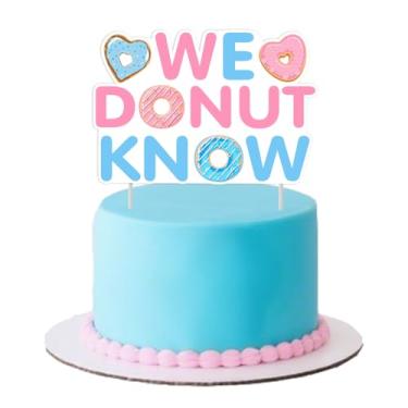 Imagem de Jollyboom Donut Gender Reveal Decorations, We Donut Know Cake Topper for He or She What Will Baby Be Welcome Baby Shower Pregnancy Gift Party