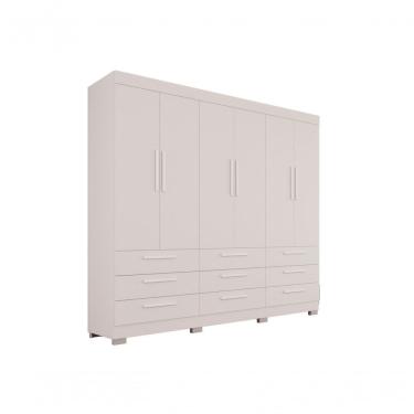 Imagem de Roupeiro Dinamarca Sem Espelho 6 Portas 9 Gavetas Salleto Branco