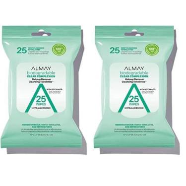 Imagem de Toalhetes de limpeza para removedor de maquiagem Almay Clear Skin 25ct