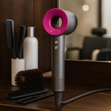 Imagem de Secador De Cabelo Premium Profissional 110V, Motor 120000 RPM, Íons Negativos, Bocal Magnético, Display LED, Leve E Silencioso, 1600W, Marca VARENZIA