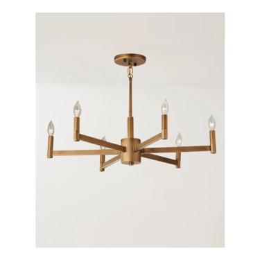 Imagem de Lustre escandinavo simples criativo sala de estar personalizado sala de jantar lâmpadas e lanternas simples galho de árvore lustre, luminárias retrô