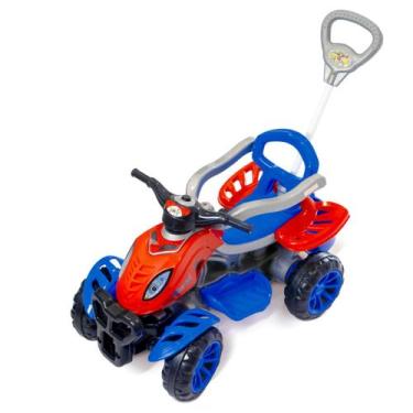 Imagem de Carrinho de passeio quadriciclo pedal e haste infantil spider - maral 