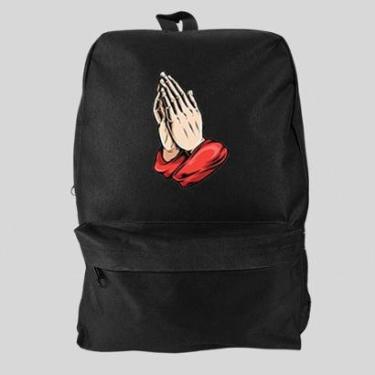 Imagem de Mochila Bolsa Masculina Basica Escolar Pega a Visão Estampado Mão Reze-Masculino