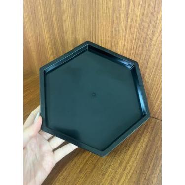 Imagem de Kit 4 Bandejas Sextavadas MDF 20x20cm Decoração Para Festas Mesa de Do