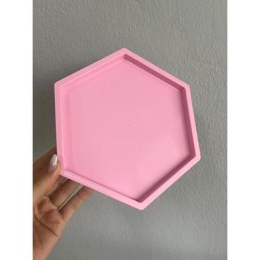 Imagem de Kit 4 Bandejas Sextavadas MDF 20x20cm Decoração Para Festas Mesa de Do