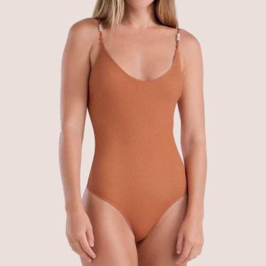 Imagem de Maiô Feminino Moda Praia Verão Confortável e Elegante - She, Laranja, 