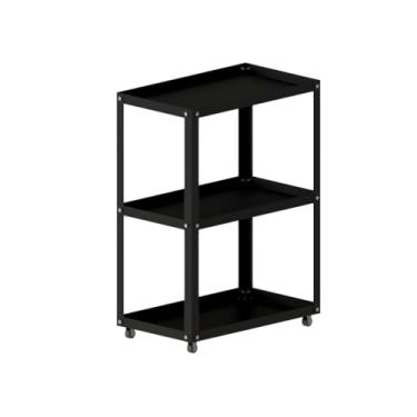 Imagem de Carrinho Auxiliar em Aço Suporte De Esmalte Estético Com Rodinhas(PRETO)