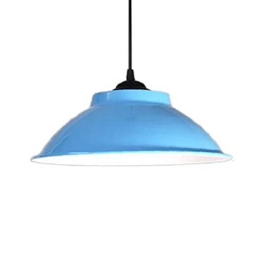 Imagem de CHENKUI Luminária pendente vintage Macaron Abajur industrial teto LED restaurante lustres iluminação sombra colorida loft, E27 luminárias de cabeça única cozinha cafeteria sala de jantar iluminação