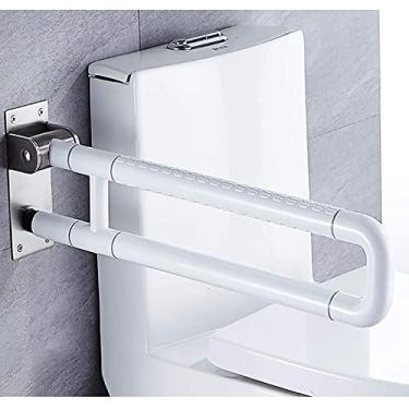 Imagem de Barras de apoio de corrimão, barras de apoio dobráveis para banheiro, barra de apoio, trilho de mão de segurança para banheiro, chuveiro, vaso sanitário, barras de apoio dobráveis em forma de U para
