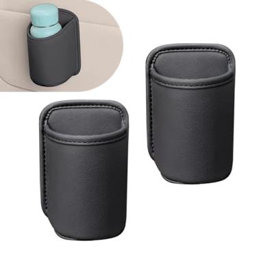 Imagem de Shakas 2 peças porta-copos grande para porta de carro, saco de armazenamento multifuncional, lata de lixo para copo de água de bebidas, celular, organizador de inserção de couro lavável à prova d'água