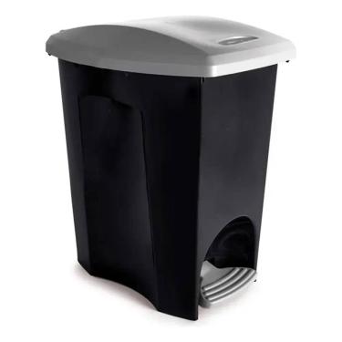 Imagem de Lixeira Com Pedal 7 Lt Eblack Cesto De Lixo Cozinha Banheiro