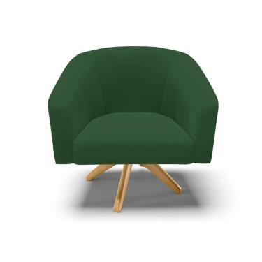 Imagem de Cadeira Sala De Jantar Giratória Ma30 Stella Veludo D03 - D\'rossi Cor Verde