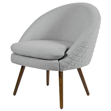 Imagem de Poltrona Decorativa Pés Palito Rafa D-315 Linho Tressê Cinza Claro - Domi