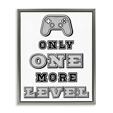Imagem de Stupell Industries One Level Motivational Gamer Gray Framed Floater Canvas Wall Art, design por Marcus Prime, 21 x 17