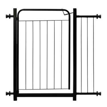 Imagem de Cercado Grade Segurança Bebê Cão Criança Portão Pet Dog Cercado Aço Carbono 84 à 89cm Com Extensor 15cm Preto - Itagold
