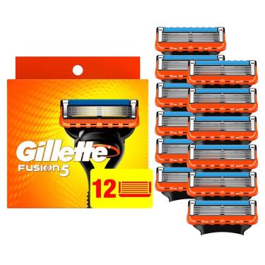 Imagem de Recargas de barbear Gillette Fusion5 para homens, recargas de 12 lâminas
