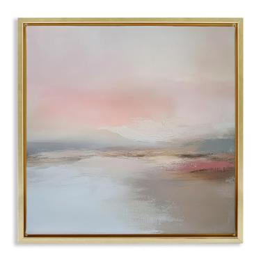 Imagem de Stupell Industries Muted Landscape Distant Horizon Gray Framed Floater Canvas Wall Art, design by Petal Prints Design, 18 x 18