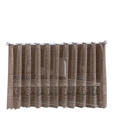 Imagem de Cortina Pia/Balcão/Banheiro/Cozinha Renda Varias Estampas Cor:Valência Marrom
