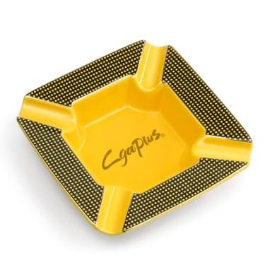 Imagem de Cinzeiros grandes de pátio para cigarros quadrados de 20 cm cinzeiro grande para charutos de descanso para cinzeiro de pátio/exterior/interior (laranja)