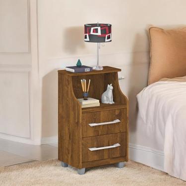 Imagem de Mesa De Cabeceira Com 02 Gavetas Topázio Malbec