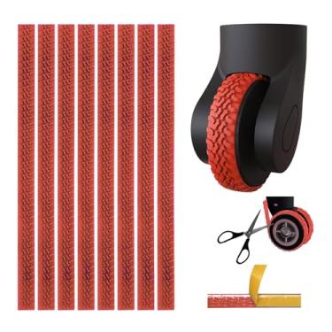Imagem de 8 peças de capas de roda de bagagem, capas de rodas de malas, protetor de bagagem de silicone, durável, mudo e absorção de choque, à prova d'água (vermelho Y)
