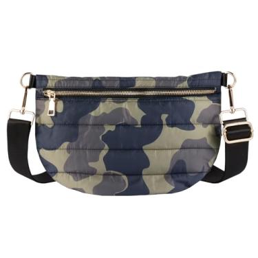 Imagem de Bolsas femininas transversais acolchoadas transversais pochetes cinto acolchoado bolsa tiracolo para mulheres, Camuflagem
