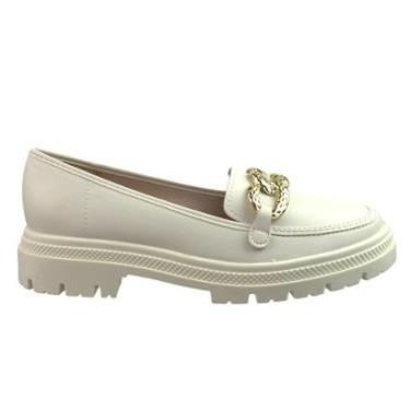 Imagem de Sapato Feminino Moleca Oxford Tratorado Branco Off  - 5775-Feminino