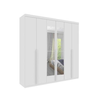 Imagem de Roupeiro Joinville Com Espelho 6 Portas Tcil Neve