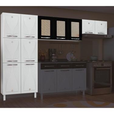 Imagem de Armário De Cozinha De Aço Star 3 Peças Com Palha - Preto